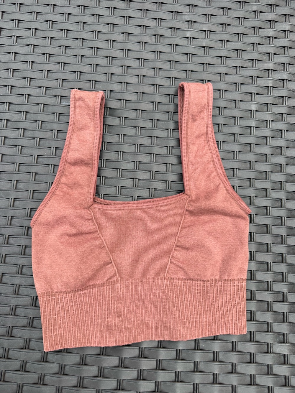 Free People Ribbed Square-Neck Bralette in Dusty Rose